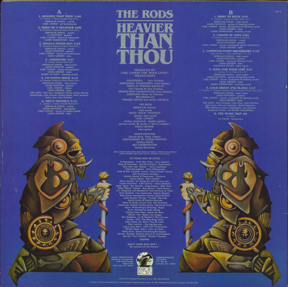 The Rods Heavier Than Thou - Price Stickered UK vinyl LP album (LP record)