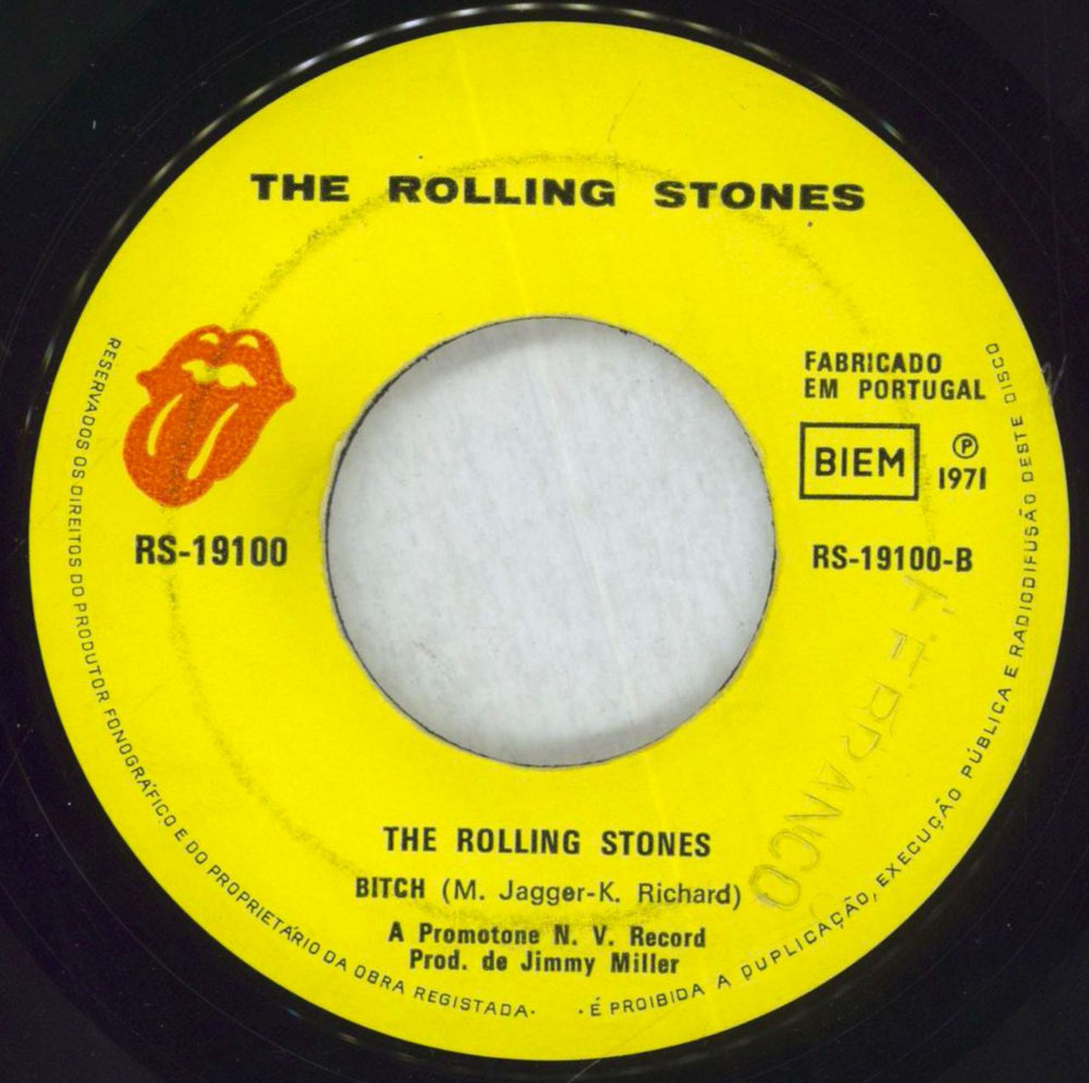 The Rolling Stones Brown Sugar + Picture Sleeve - White Logo Portugese 7" vinyl single (7 inch record / 45)