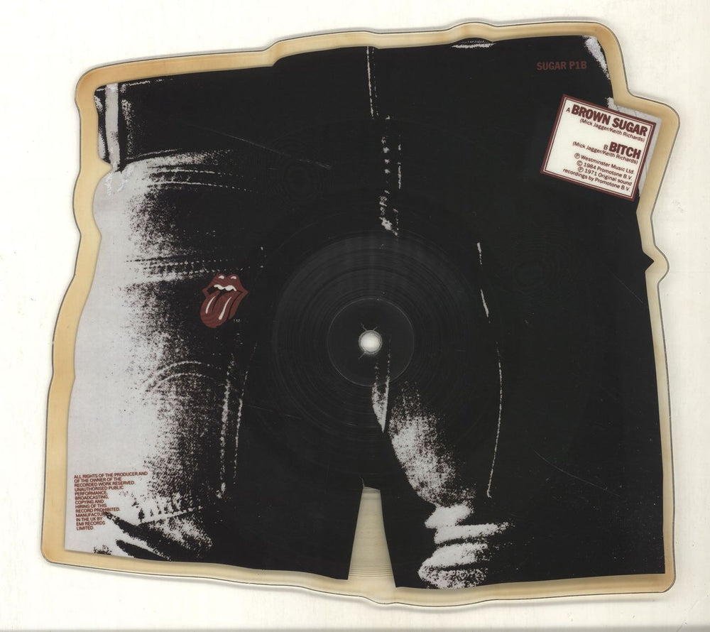The Rolling Stones Brown Sugar - Tea-stained UK shaped picture disc (picture disc vinyl record) ROLSHBR272508