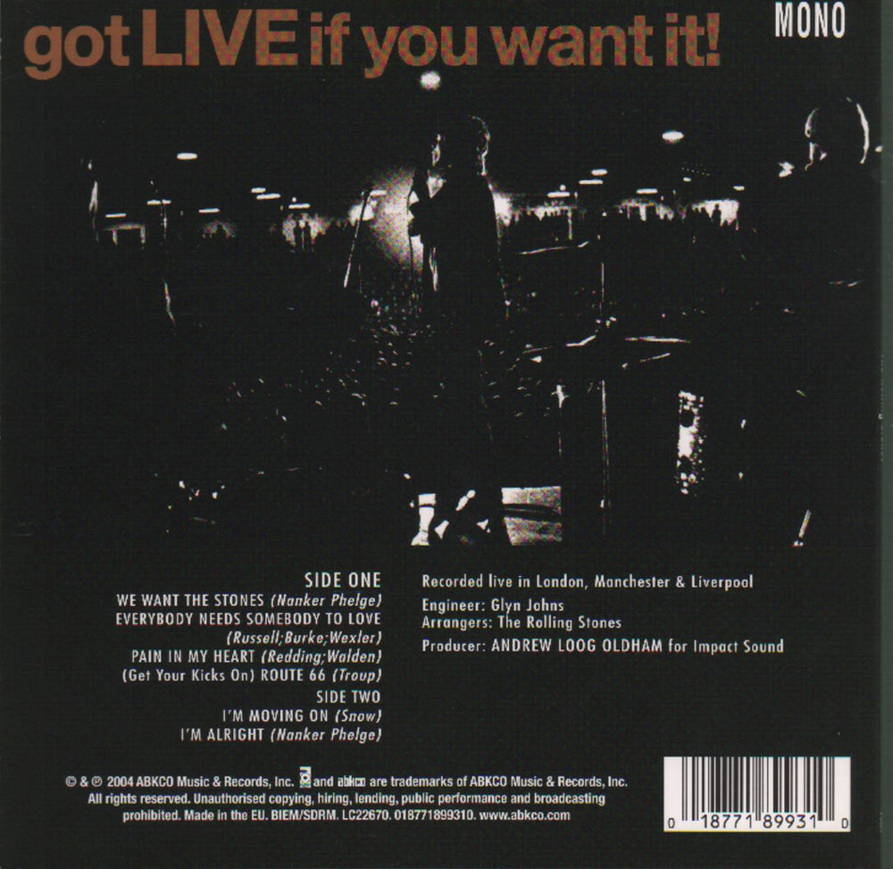 The Rolling Stones Got Live If You Want It! - RSD14 UK 7" vinyl single (7 inch record / 45) ROL07GO682967