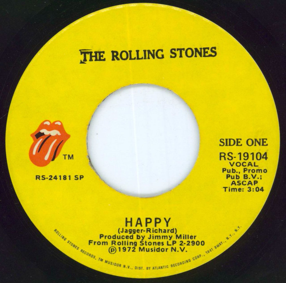 The Rolling Stones Happy US 7" vinyl single (7 inch record / 45) ROL07HA413800