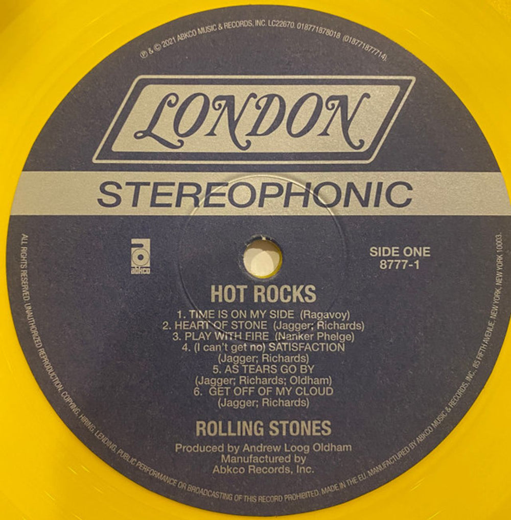 The Rolling Stones Hot Rocks 1964-1971 - Yellow Vinyl - RSD 2021 - Sealed UK 2-LP vinyl record set (Double LP Album) 018771877714