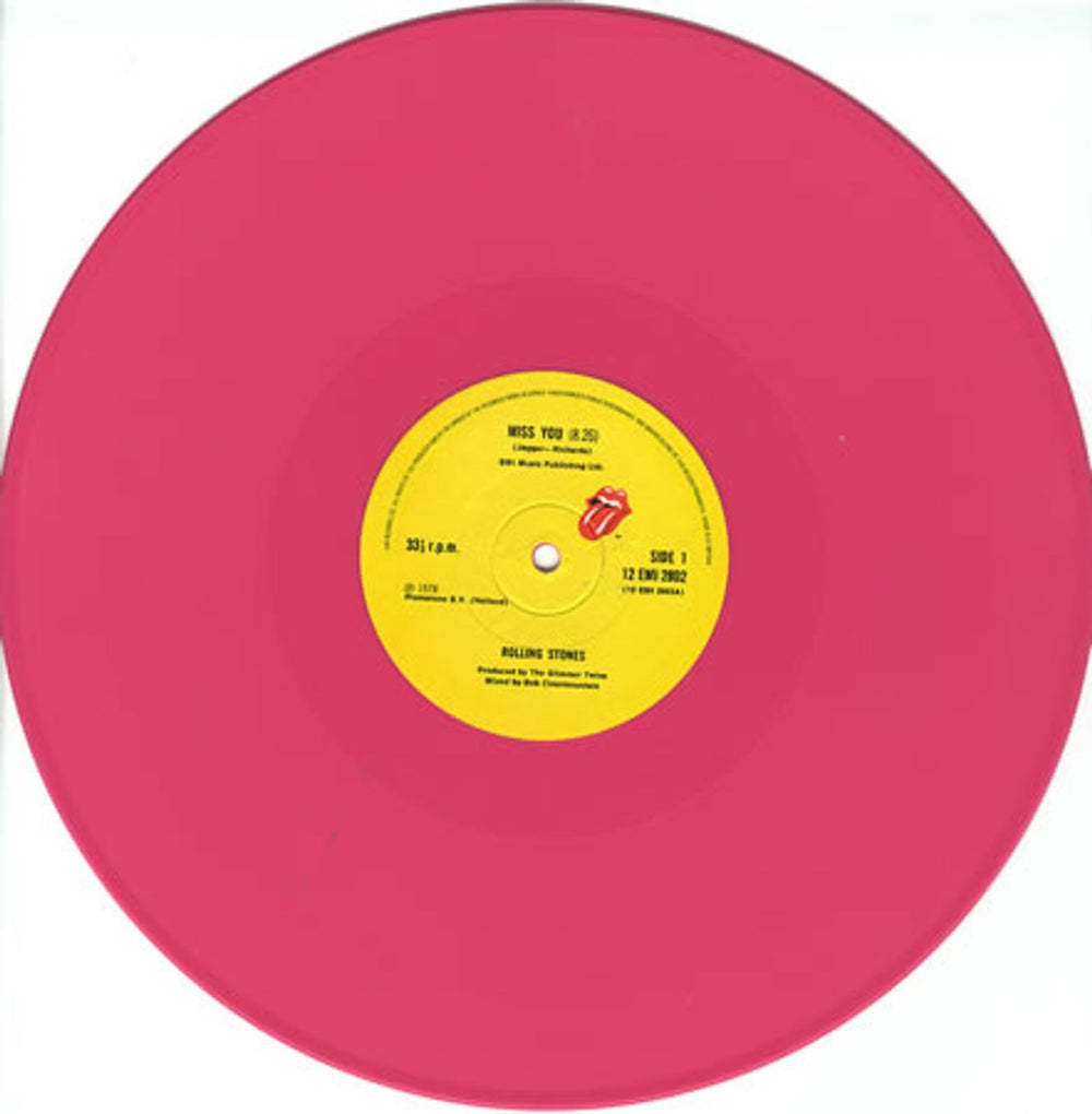 The Rolling Stones Miss You - 1st - Pink Vinyl - EX UK 12" vinyl single (12 inch record / Maxi-single) ROL12MI32694