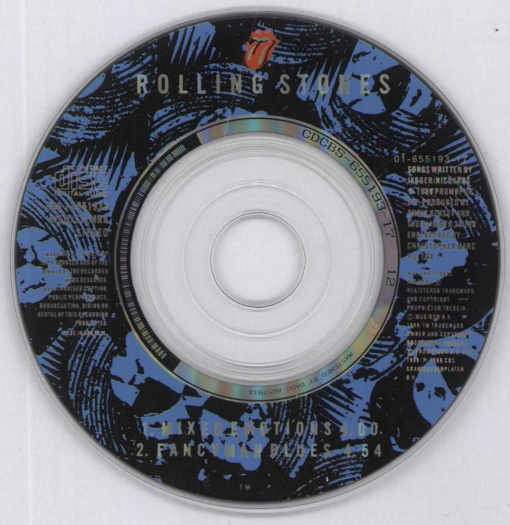 The Rolling Stones Mixed Emotions - 2-track - Purple Sleeve / Blue Disc Dutch 3" CD single (CD3) ROLC3MI60834
