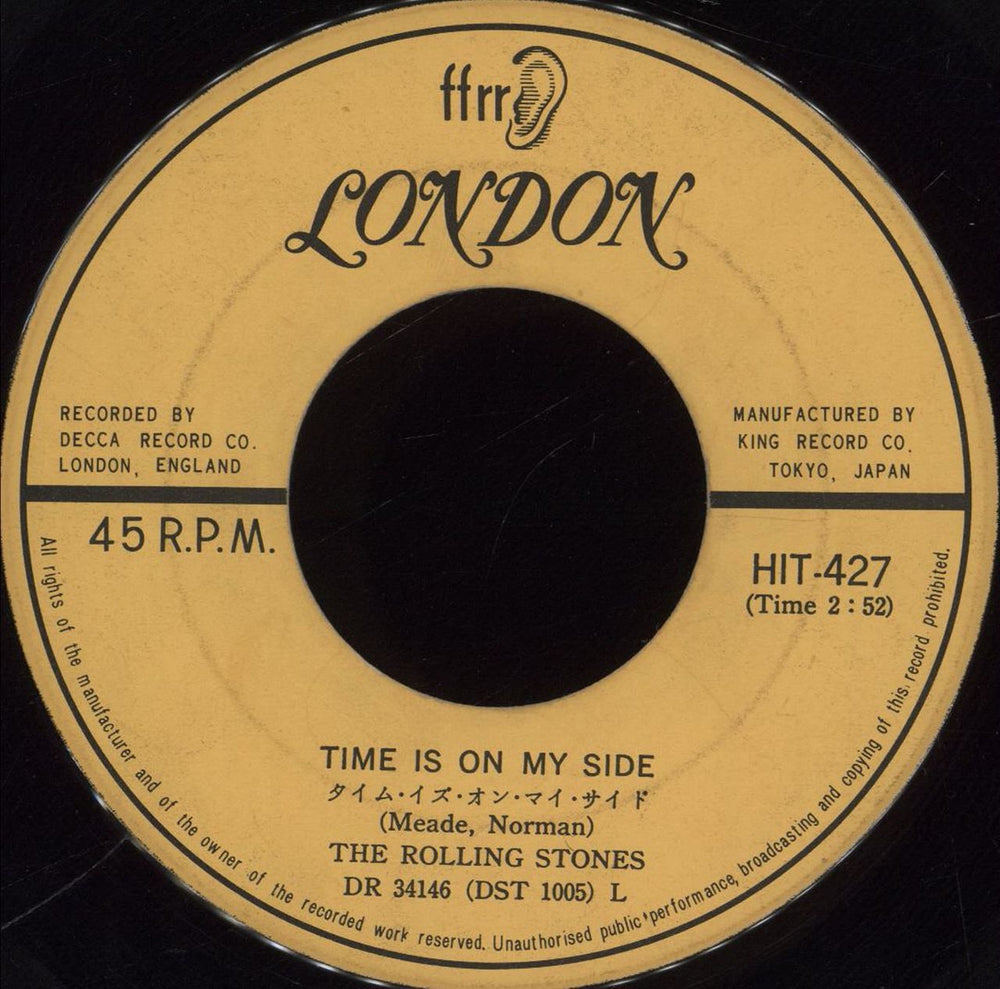 The Rolling Stones Time Is On My Side -1st -  ¥330 Insert Japanese 7" vinyl single (7 inch record / 45) ROL07TI457777