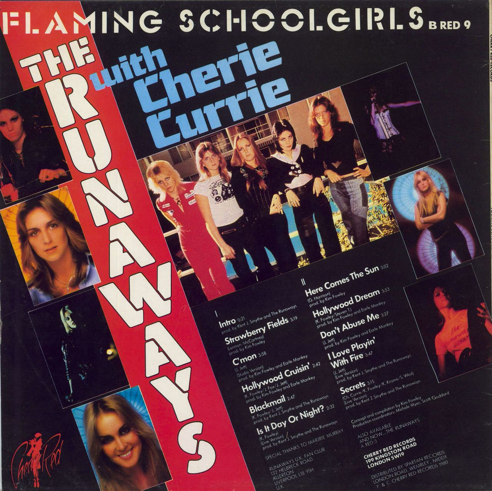 The Runaways Flaming Schoolgirls UK vinyl LP album (LP record) BRED9