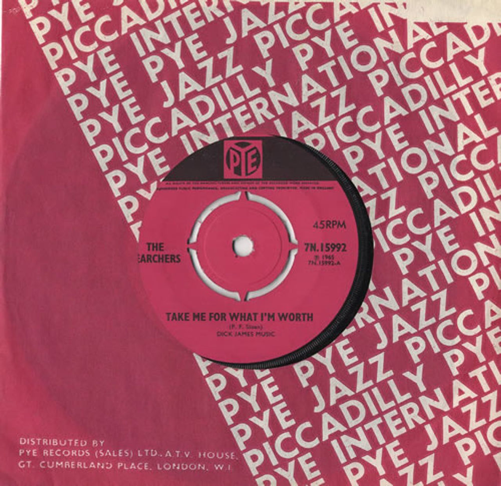 The Searchers Take Me For What I'm Worth - 4pr UK 7" vinyl single (7 inch record / 45) 7N.15992