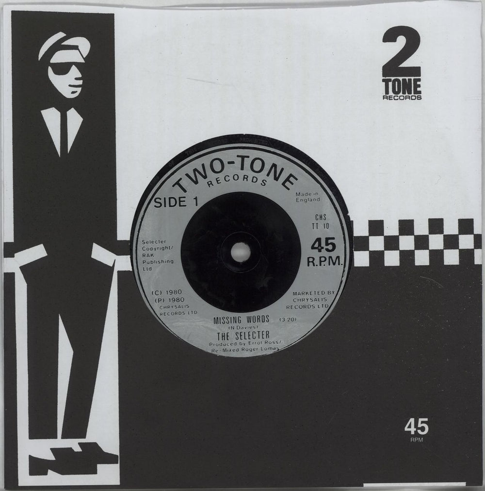 The Selecter Missing Words - Inj UK 7" vinyl single (7 inch record / 45) CHSTT10