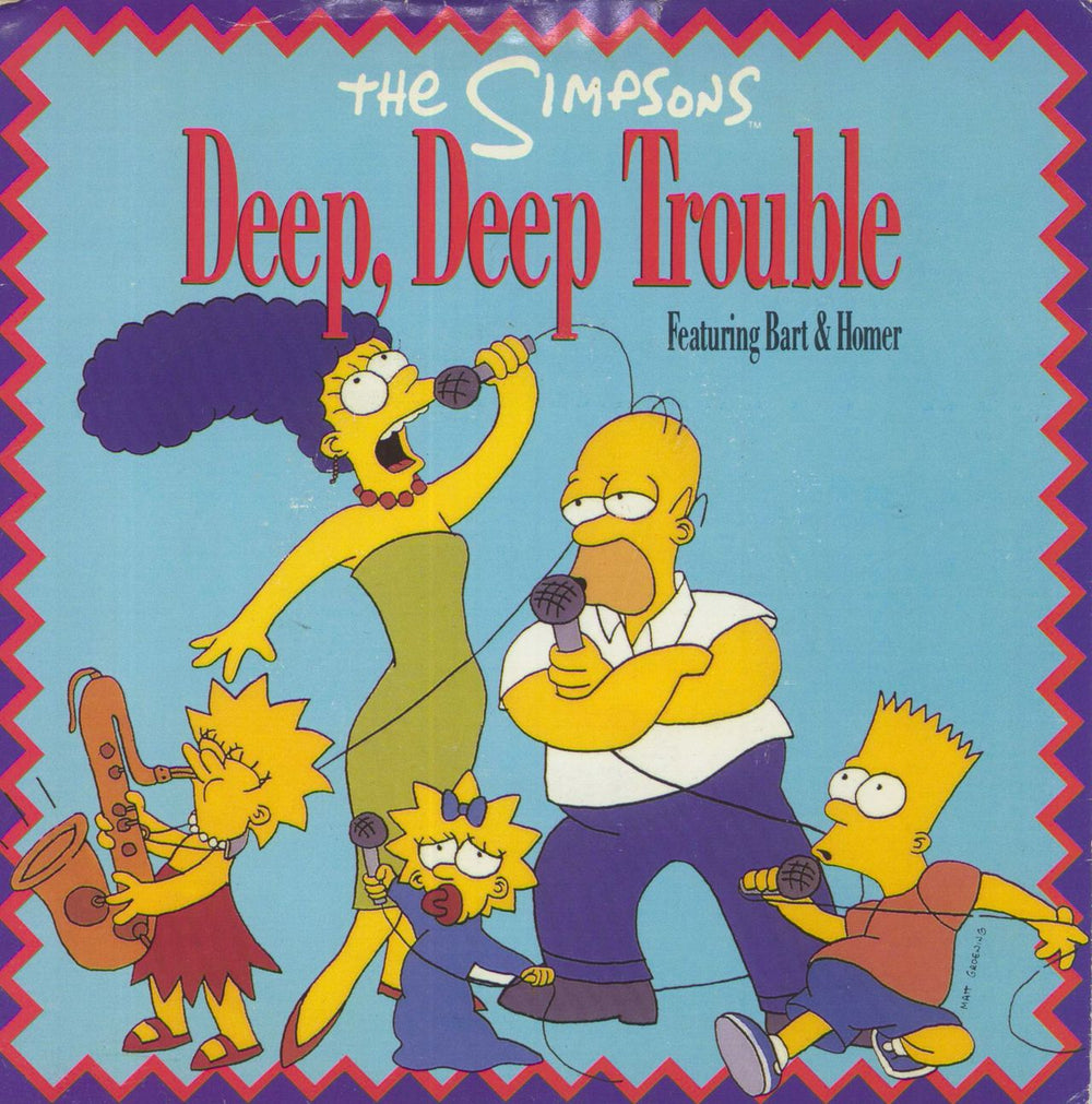 The Simpsons Deep, Deep Trouble - Promo UK 7" vinyl single (7 inch record / 45) GEF88