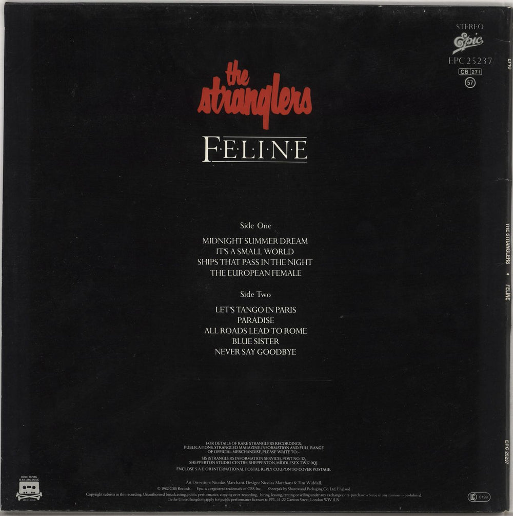 The Stranglers Feline + 7" UK vinyl LP album (LP record)