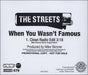 The Streets When You Wasn't Famous US Promo CD single (CD5 / 5") RETC5WH364964