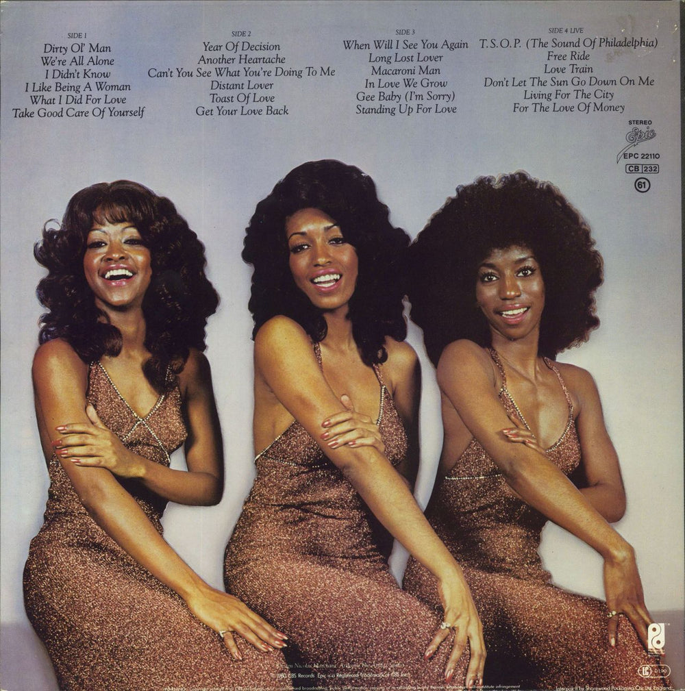 The Three Degrees Gold UK 2-LP vinyl record set (Double LP Album)