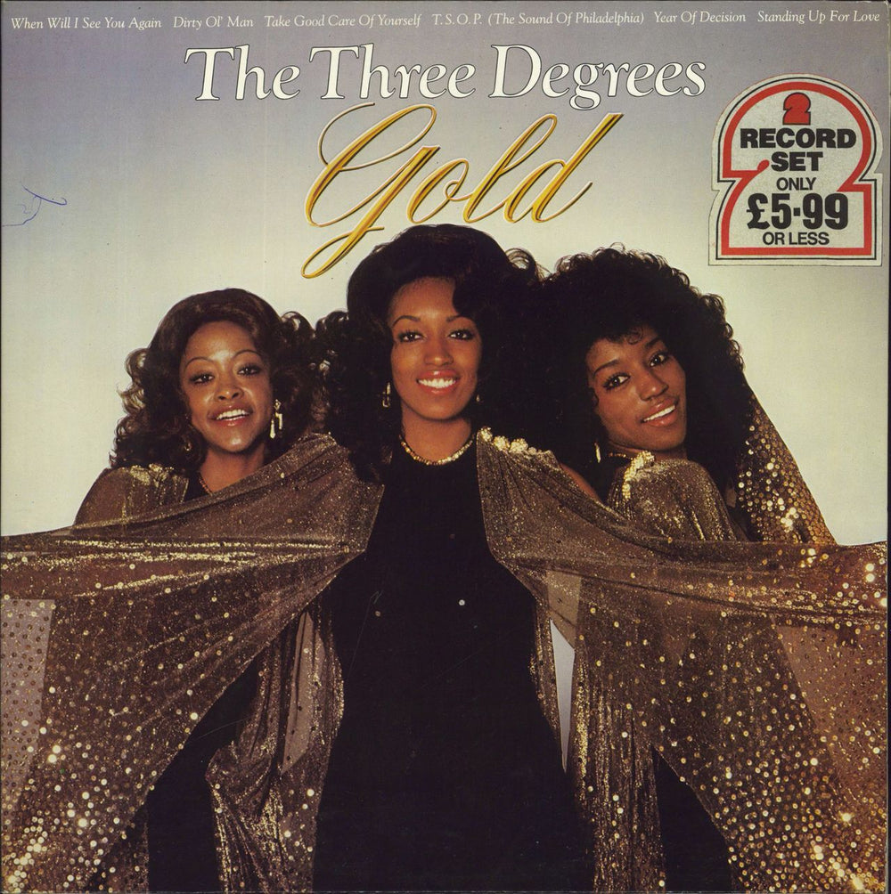 The Three Degrees Gold UK 2-LP vinyl record set (Double LP Album) EPC22110