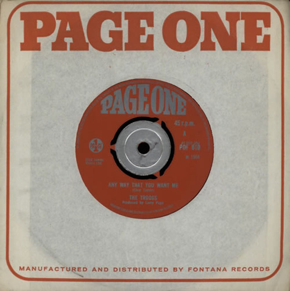 The Troggs Any Way That You Want Me - 3pr [A] UK 7" vinyl single (7 inch record / 45) POF010