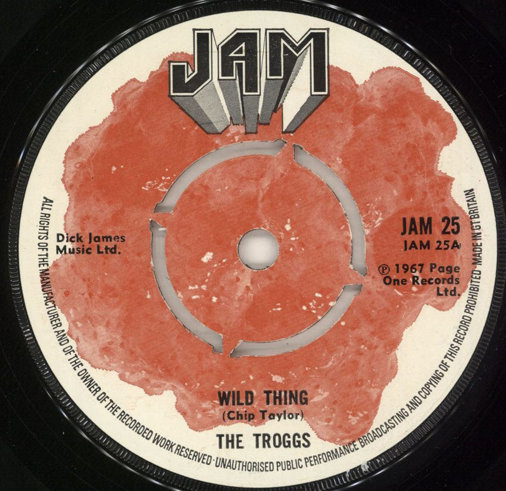 The Troggs Wild Thing UK 7" vinyl single (7 inch record / 45) JAM25