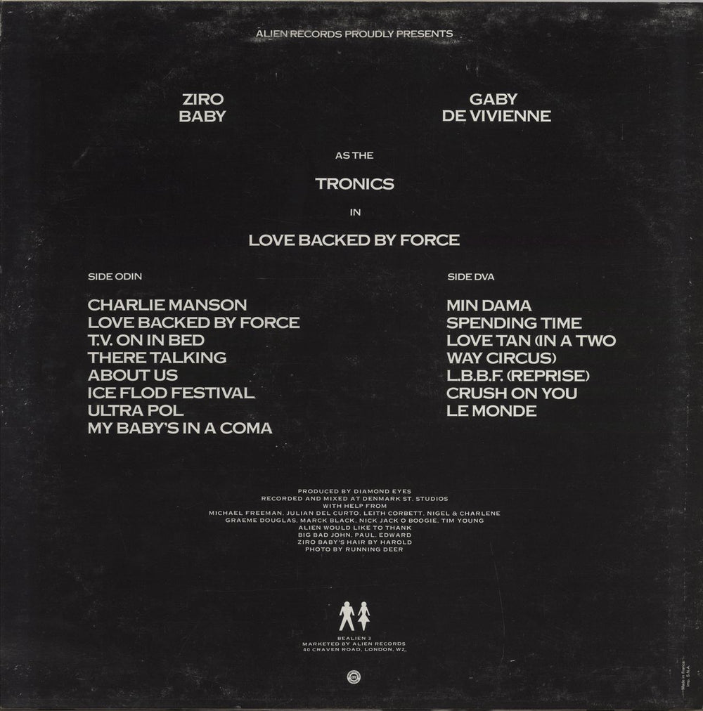 The Tronics Love Backed By Force UK vinyl LP album (LP record)