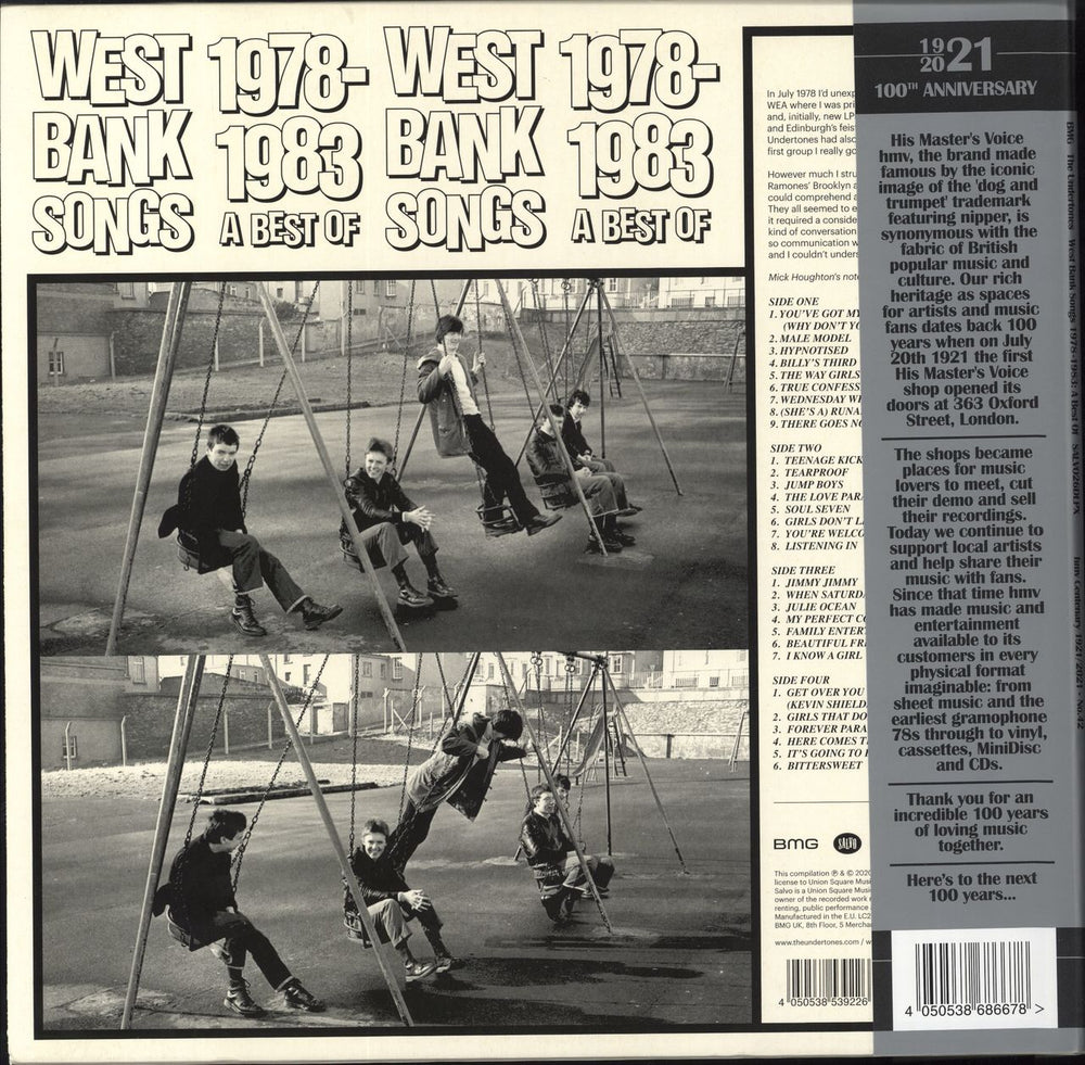 The Undertones West Bank Songs 1978-1983 A Best Of: HMV 100th - Clear Vinyl UK 2-LP vinyl record set (Double LP Album) 4050538539226