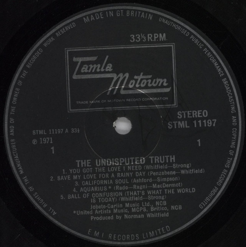 The Undisputed Truth The Undisputed Truth - VG/EX UK vinyl LP album (LP record) DPTLPTH727885