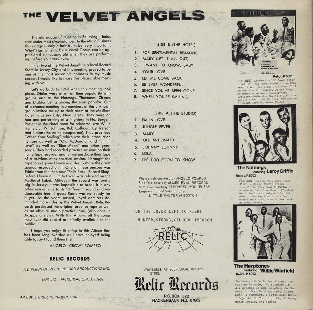 The Velvet Angels Acappella Showcase Presents The Velvet Angels US vinyl LP album (LP record)