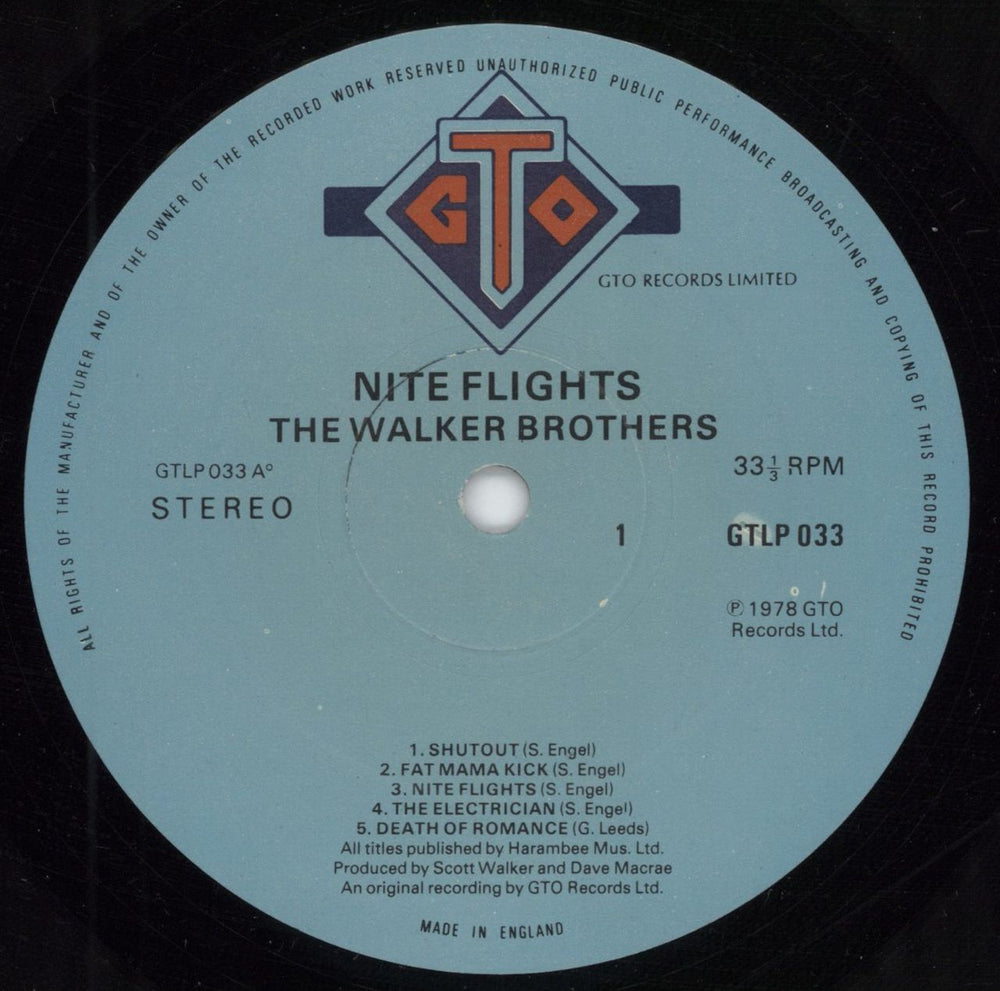The Walker Brothers Nite Flights UK vinyl LP album (LP record) TWBLPNI790382