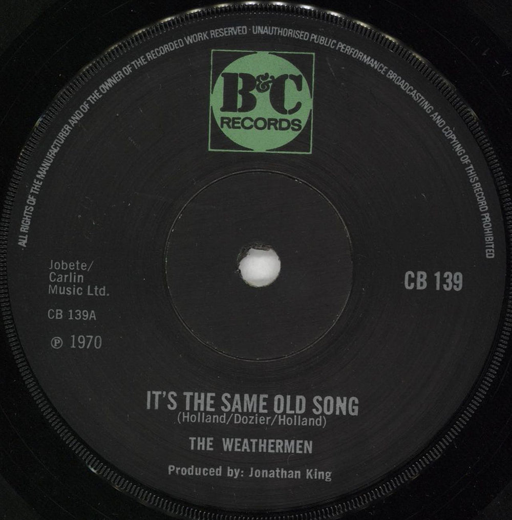 The Weathermen It's The Same Old Song UK 7" vinyl single (7 inch record / 45) CB139