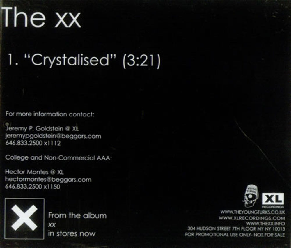The XX Crystalised US Promo CD single (CD5 / 5") UXEC5CR541687