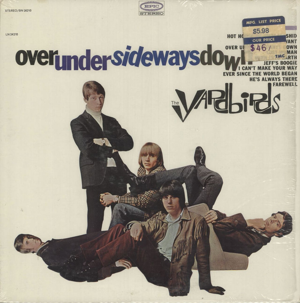 The Yardbirds Over Under Sideways Down - shrink US vinyl LP album (LP record) BN26210