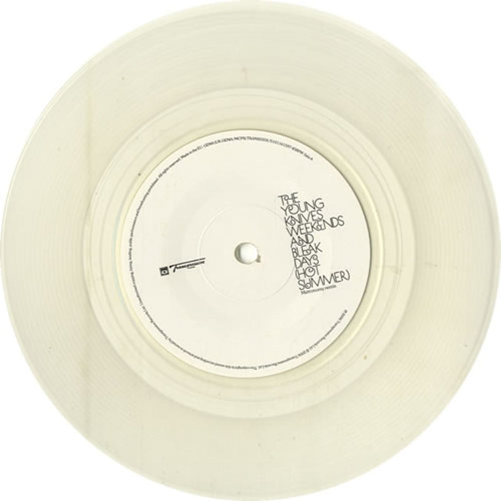 The Young Knives Weekends And Bleak Days - Clear Vinyl UK 7" vinyl single (7 inch record / 45) TKY07WE598605