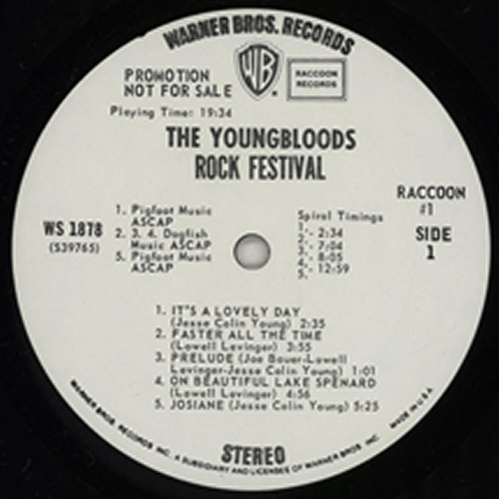 The Youngbloods Rock Festival US Promo vinyl LP album (LP record) YBDLPRO761298