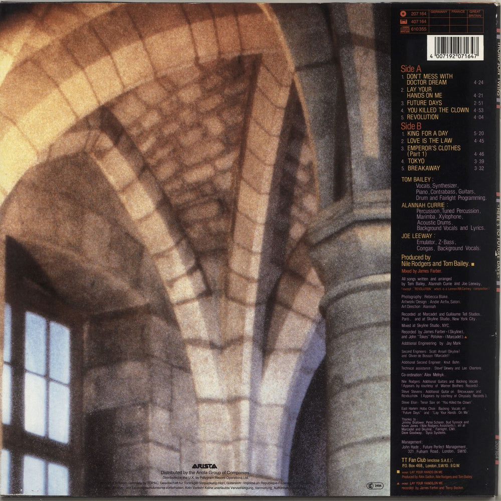 Thompson Twins Here's To Future Days + Insert German 2-LP vinyl record set (Double LP Album) 4007192071647