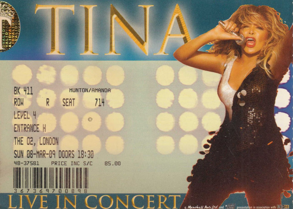 Tina Turner 50th Anniversary Tour Europe + Ticket Stub UK tour programme TURTRTH680993