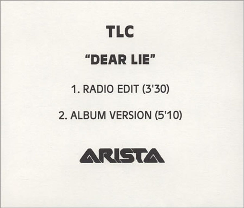 TLC Dear Lie UK Promo CD-R acetate CD ACETATE