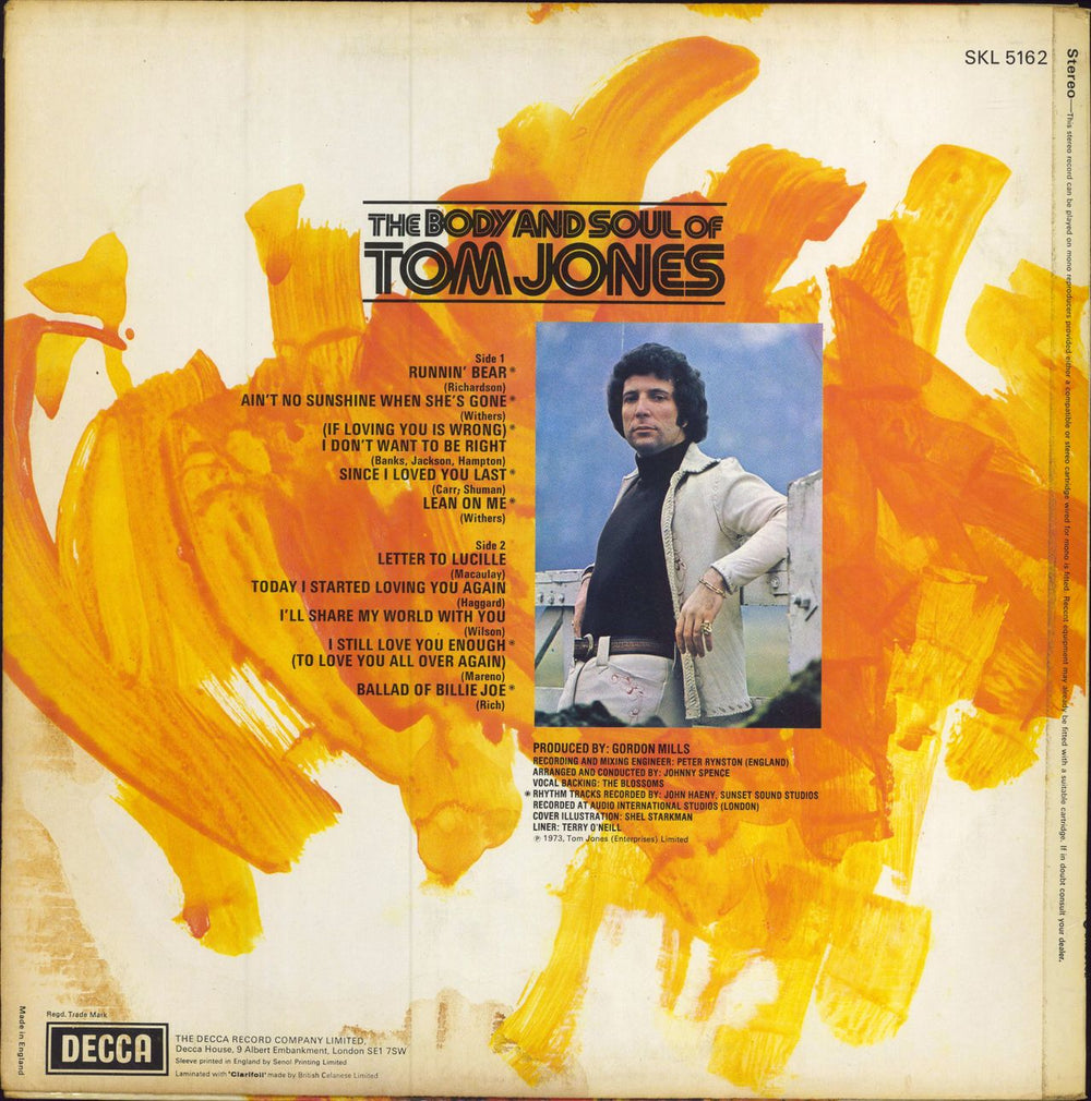 Tom Jones The Body And Soul Of Tom Jones UK vinyl LP album (LP record)