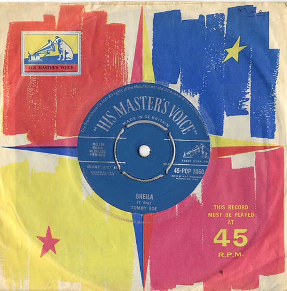 Tommy Roe Sheila UK 7" vinyl single (7 inch record / 45) 45-POP1060