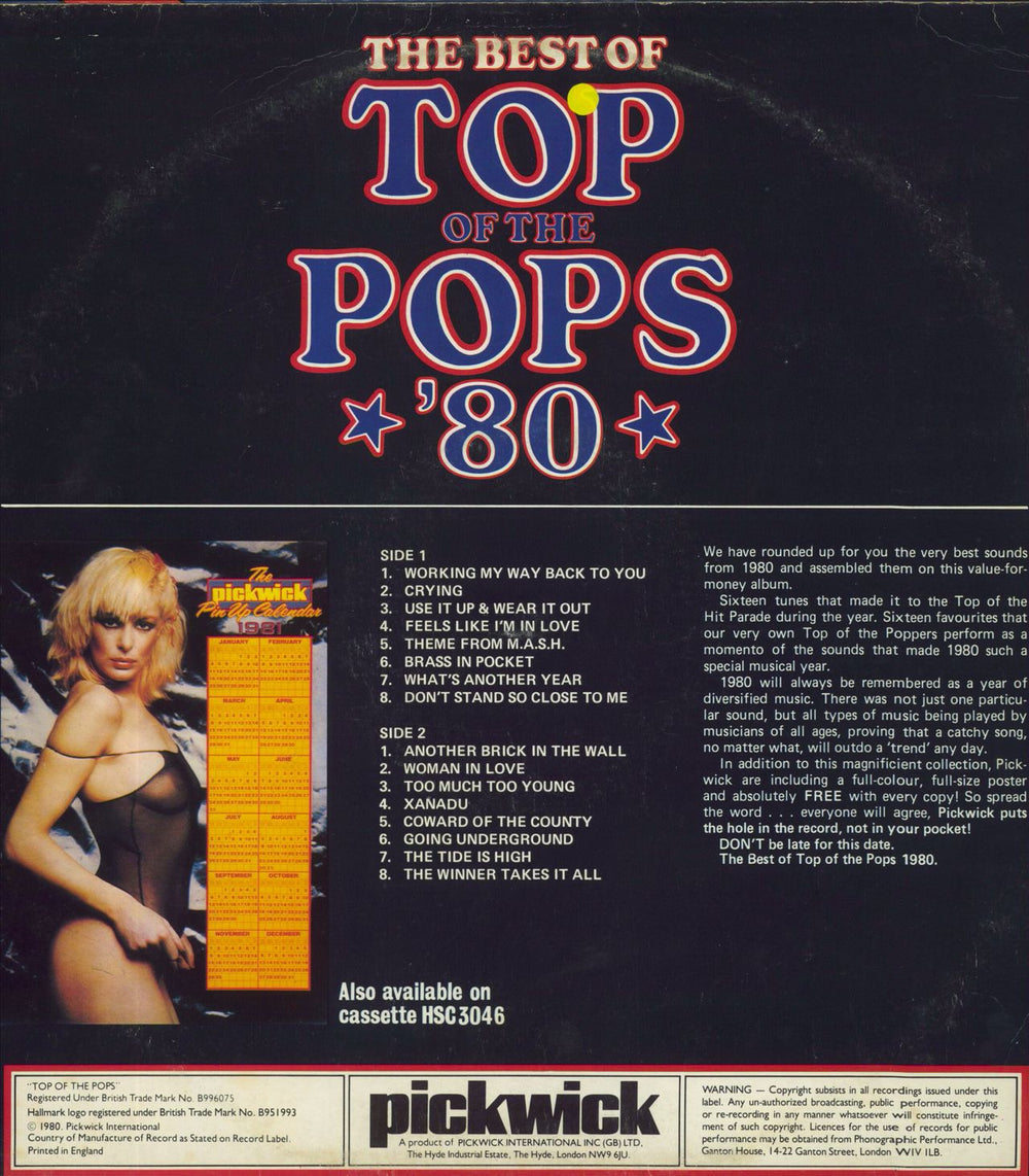 Top Of The Pops The Best Of Top Of The Pops '80 UK vinyl LP album (LP record)