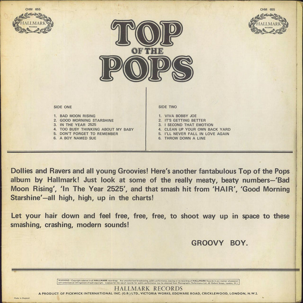 Top Of The Pops Top Of The Pops Vol. 7 UK vinyl LP album (LP record)