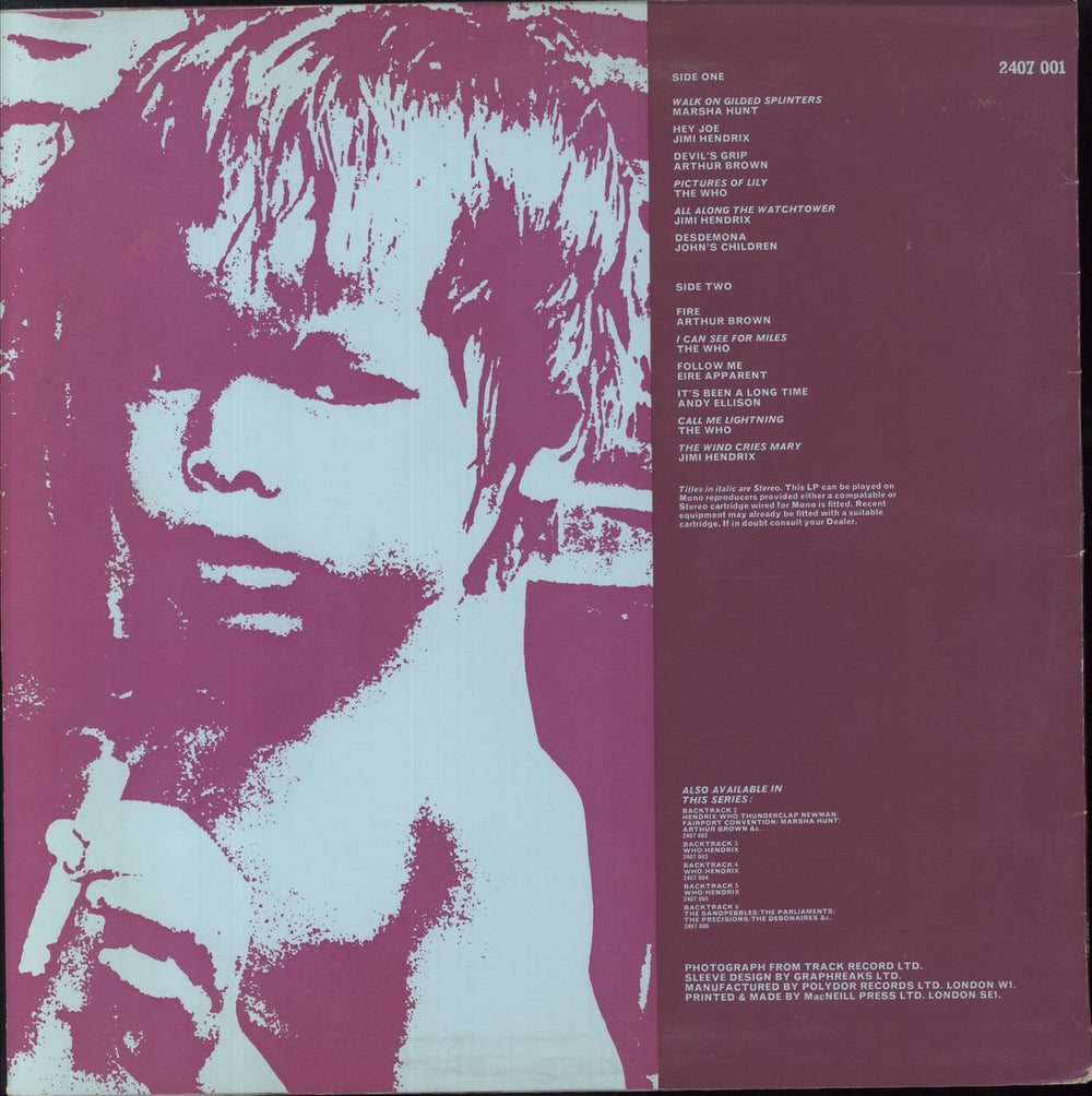 Track Records Backtrack 1 - VG UK vinyl LP album (LP record)