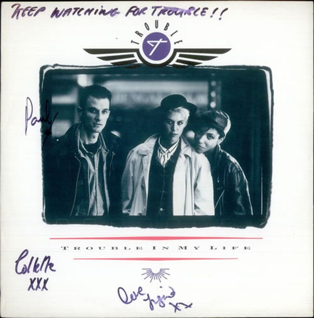 Trouble (Pop) Trouble In My Life - Autographed UK 12" vinyl single (12 inch record / Maxi-single) MDM19-12