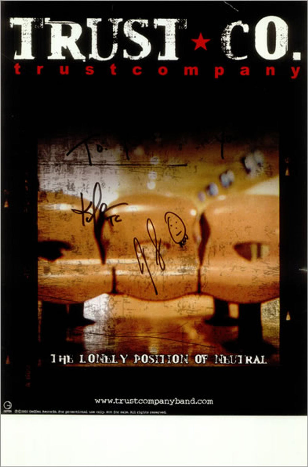 Trust Company The Lonely Position Of Neutral - Autographed US Promo poster SIGNED POSTER