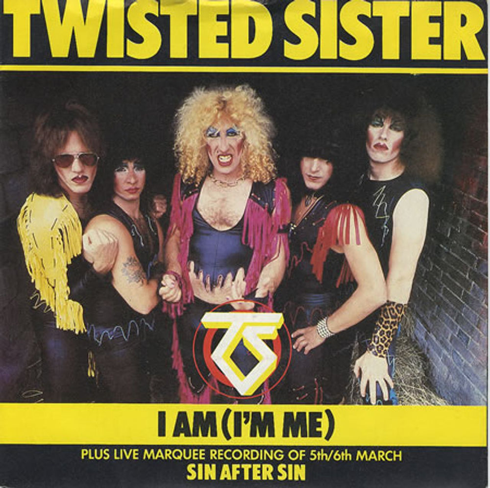 Twisted Sister I Am [I'm Me] UK 7" vinyl single (7 inch record / 45) A9854