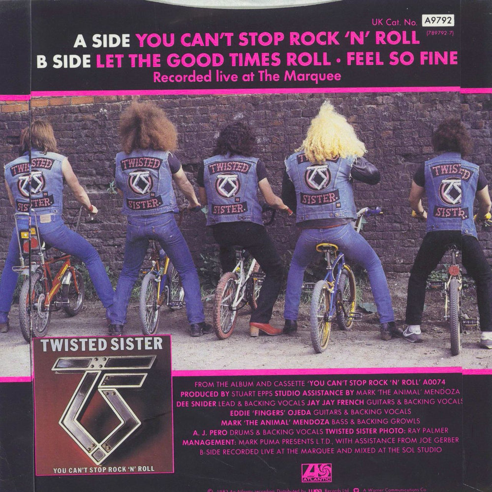 Twisted Sister You Can't Stop Rock 'N' Roll UK 7" vinyl single (7 inch record / 45)