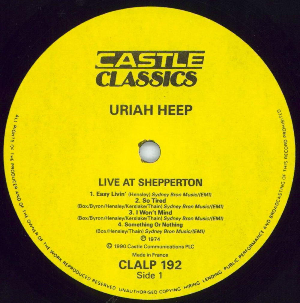 Uriah Heep Live at Shepperton '74 French vinyl LP album (LP record) URILPLI801882