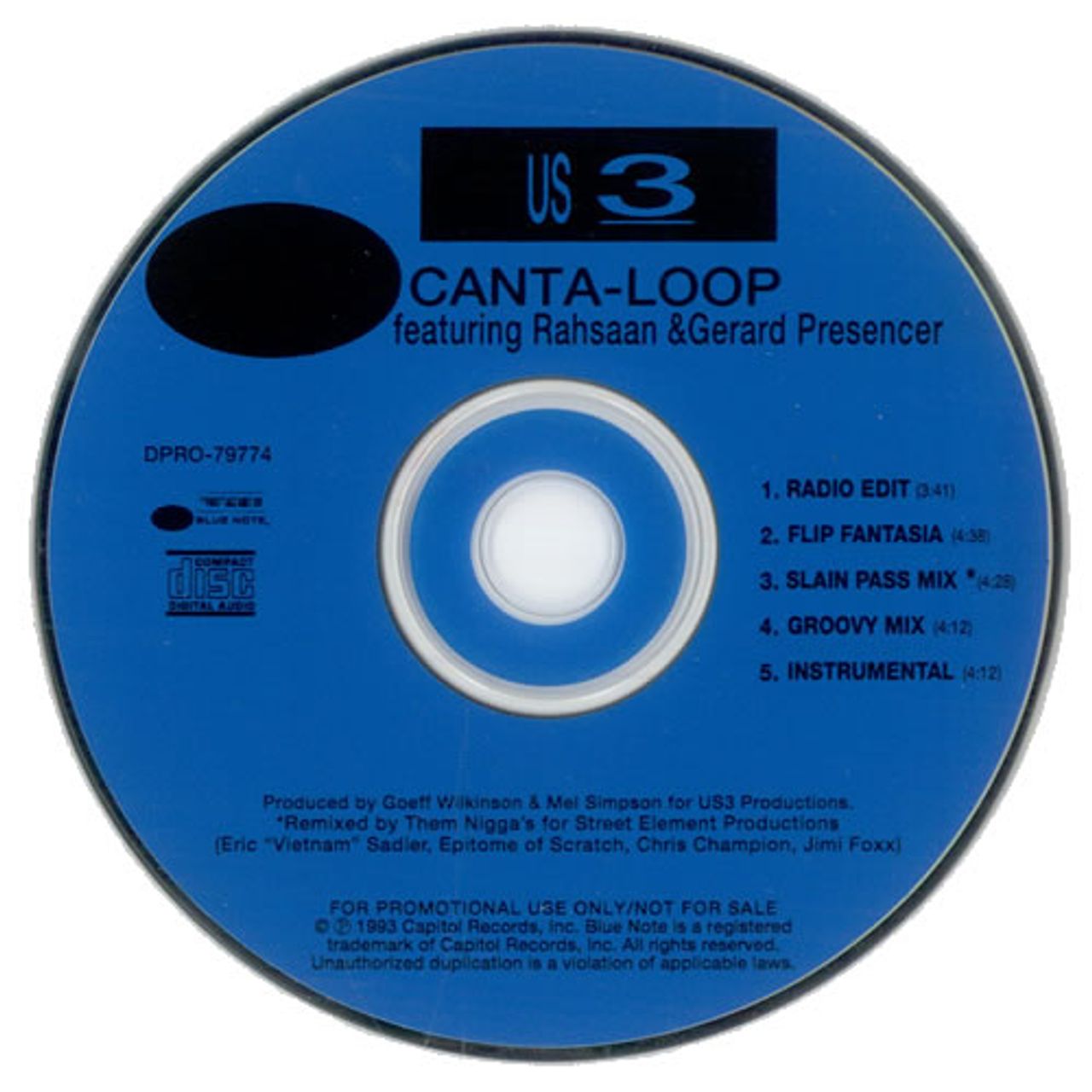 US3 Canta-Loop US Promo CD single (CD5 / 5") DPRO-79774
