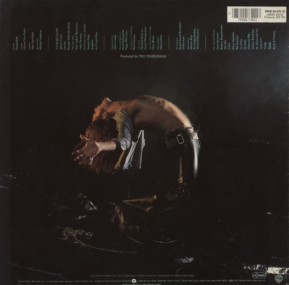 Van Halen Van Halen - Cream Label - Barcode - Inner German vinyl LP album (LP record) 075992732017