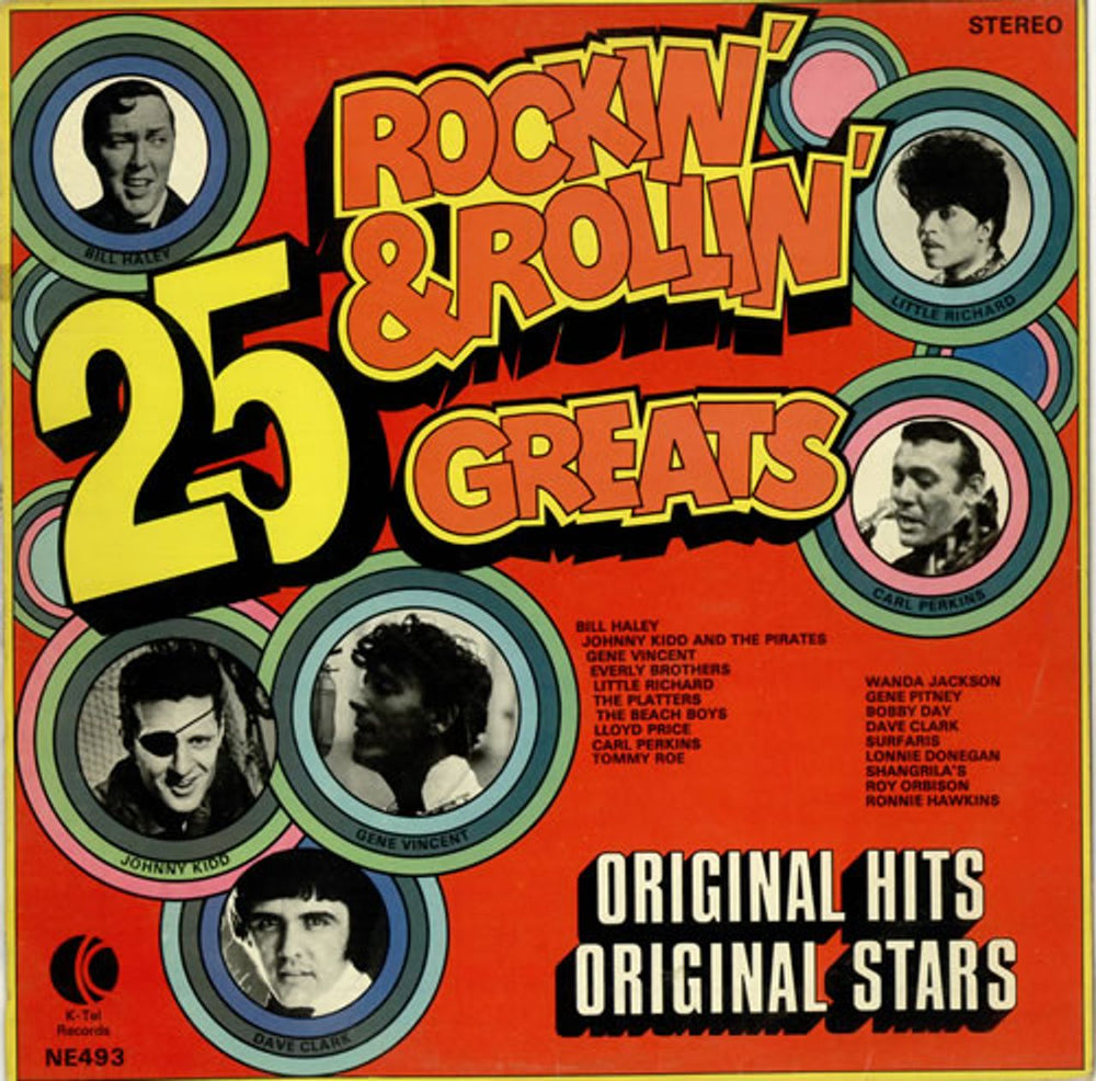 Various-50s/Rock & Roll/Rockabilly 25 Rockin' & Rollin' Greats UK vinyl LP album (LP record) NE493