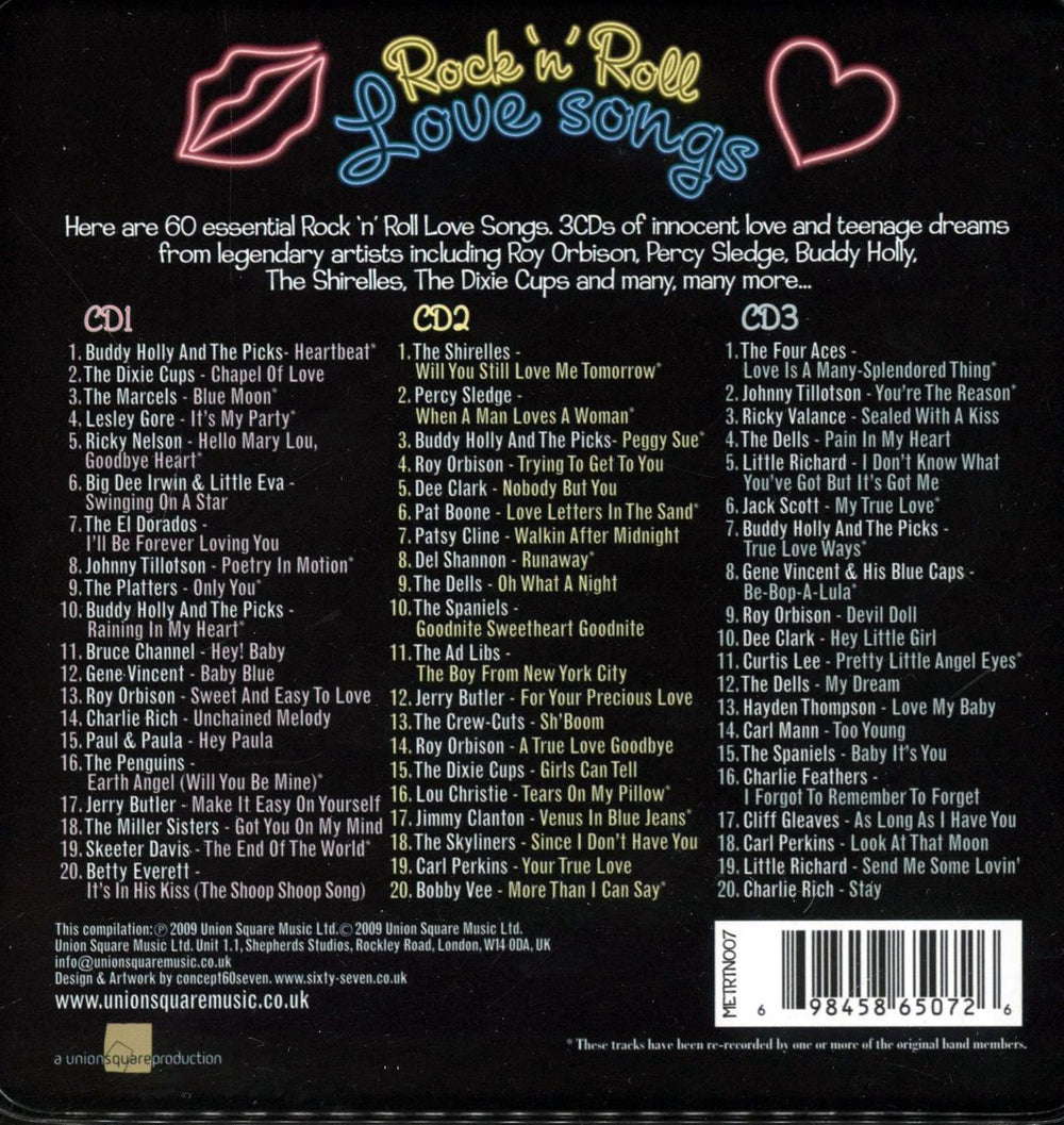 Various-50s/Rock & Roll/Rockabilly Rock 'n' Roll Love Songs UK CD Album Box Set 50VDXRO760492