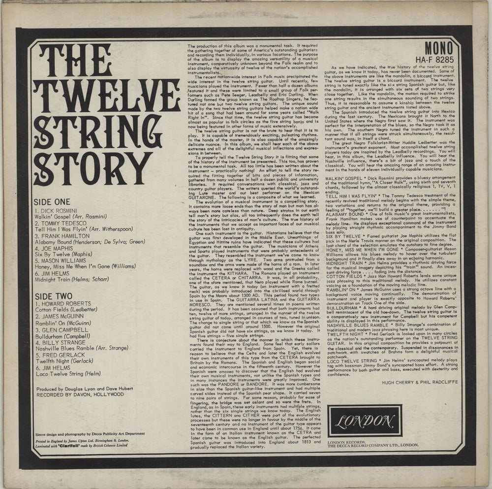 Various-60s & 70s The Twelve String Story UK vinyl LP album (LP record) SVALPTH675784