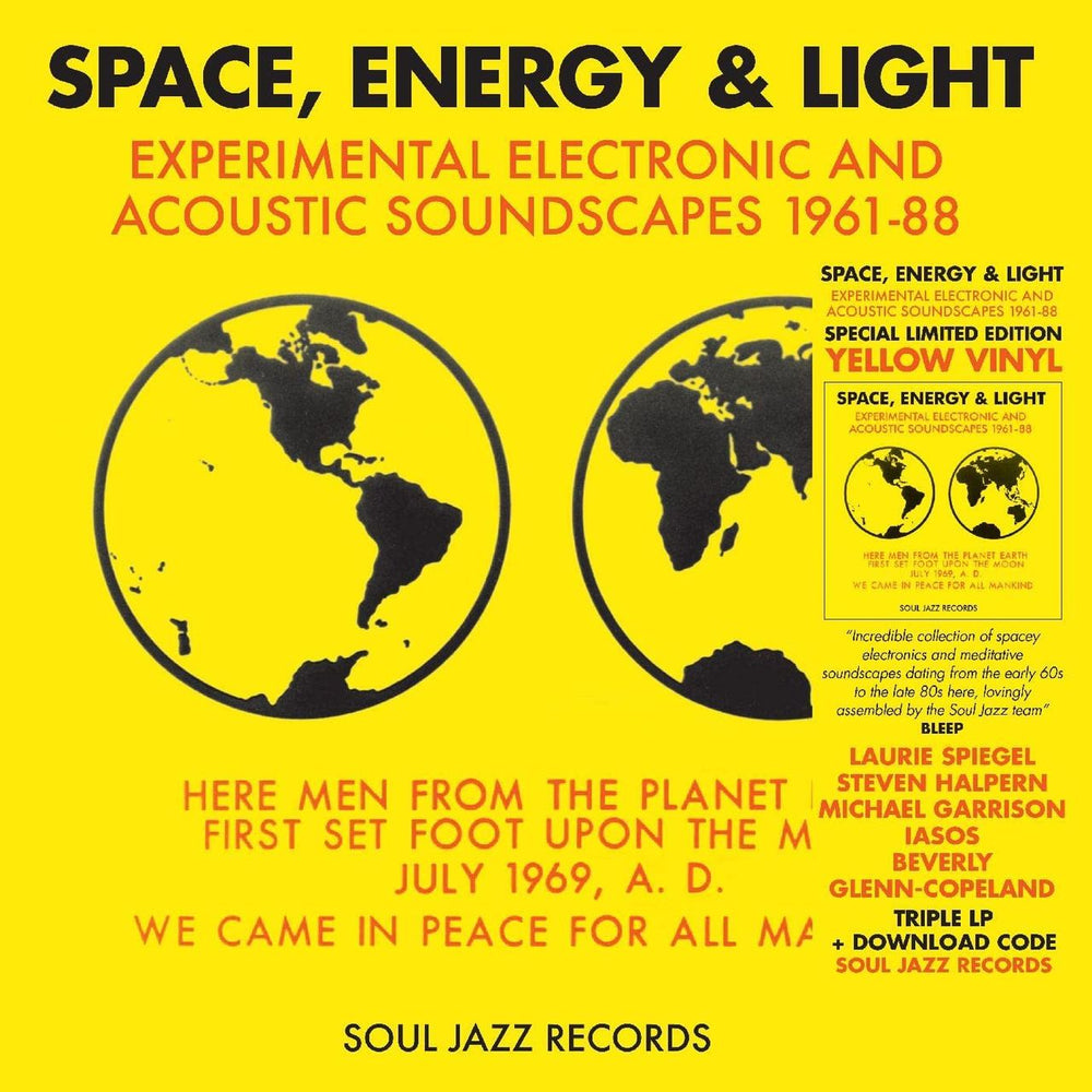 Various-Ambient & Electronica Space, Energy & Light: Experimental Electronic And Acoustic Soundscapes 1961-88 - Yellow Vinyl UK 3-LP vinyl record set (Triple LP Album) SJRLP392C