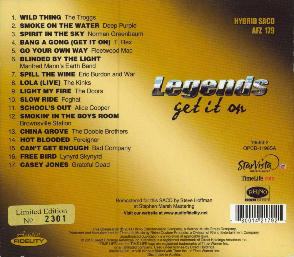 Various Artists Legends - Get It On US super audio CD SACD 780014217921