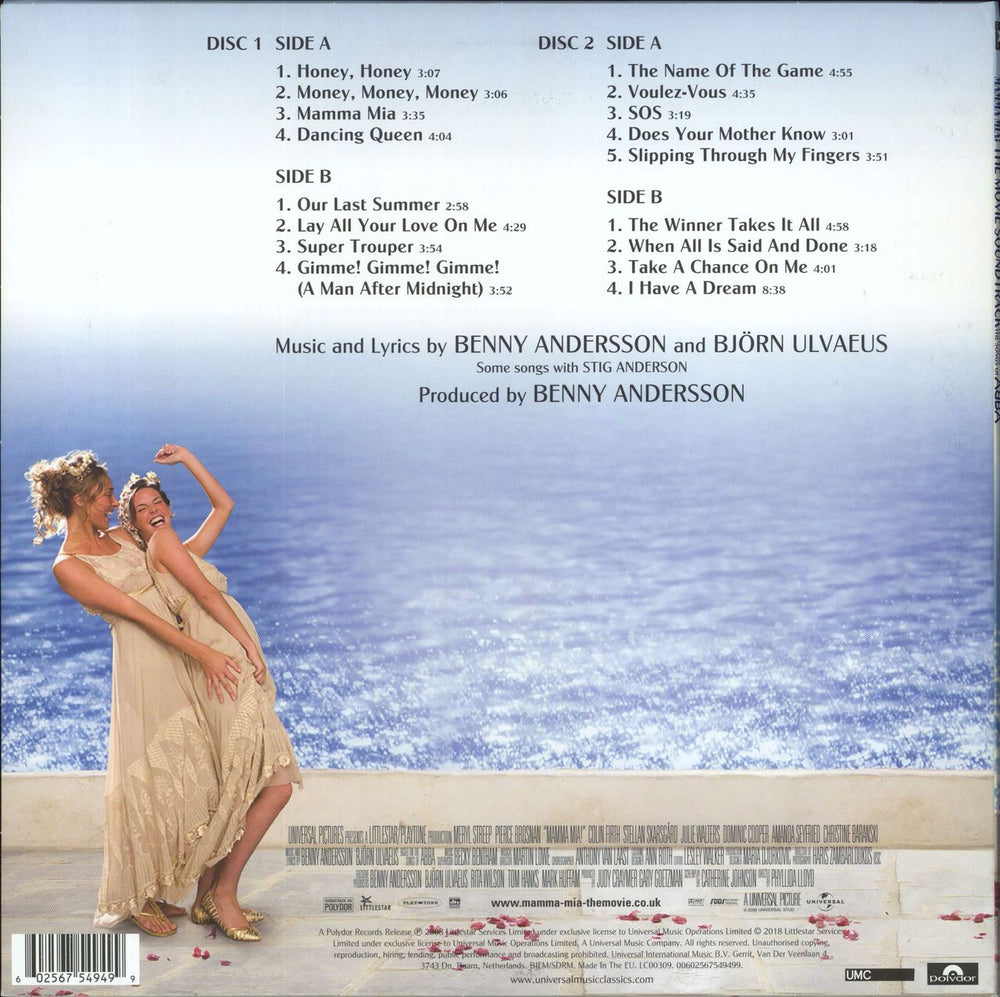 Various Artists Mamma Mia! The Movie Soundtrack Featuring The Songs Of ABBA UK 2-LP vinyl record set (Double LP Album) 602567549499